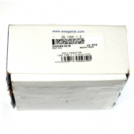 Swagelok Stainless Steel Tube Fitting Male Connector 12mm OD x 1/2" SS-12M0-1-8
