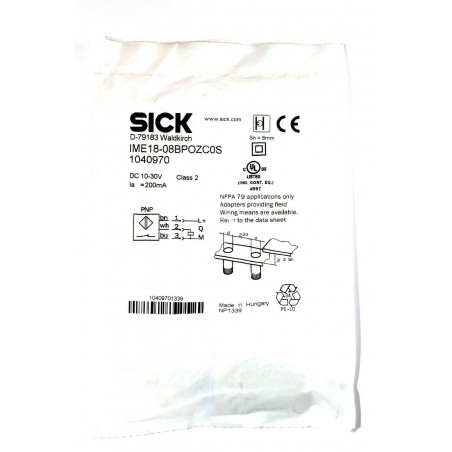 SICK Inductive proximity sensor M18 x 1 8 mm sensing range IME18-08BPOZC0S
