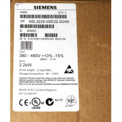 Siemens Sinamics FREQUENCY CONVERTER IPM25 FOR ET200S 2.2 KW 6SL3225-0SE22-2UA0