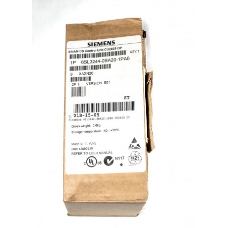 Siemens SINAMICS G120 Control Unit CU240S DP S-Type Standard 6SL3244-0BA20-1PA0