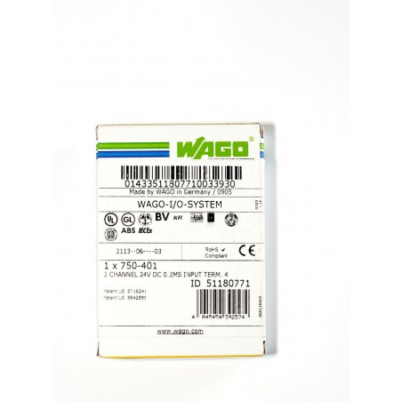 NEW Wago 750-401 2-channel digital input  24 VDC  0.2 ms