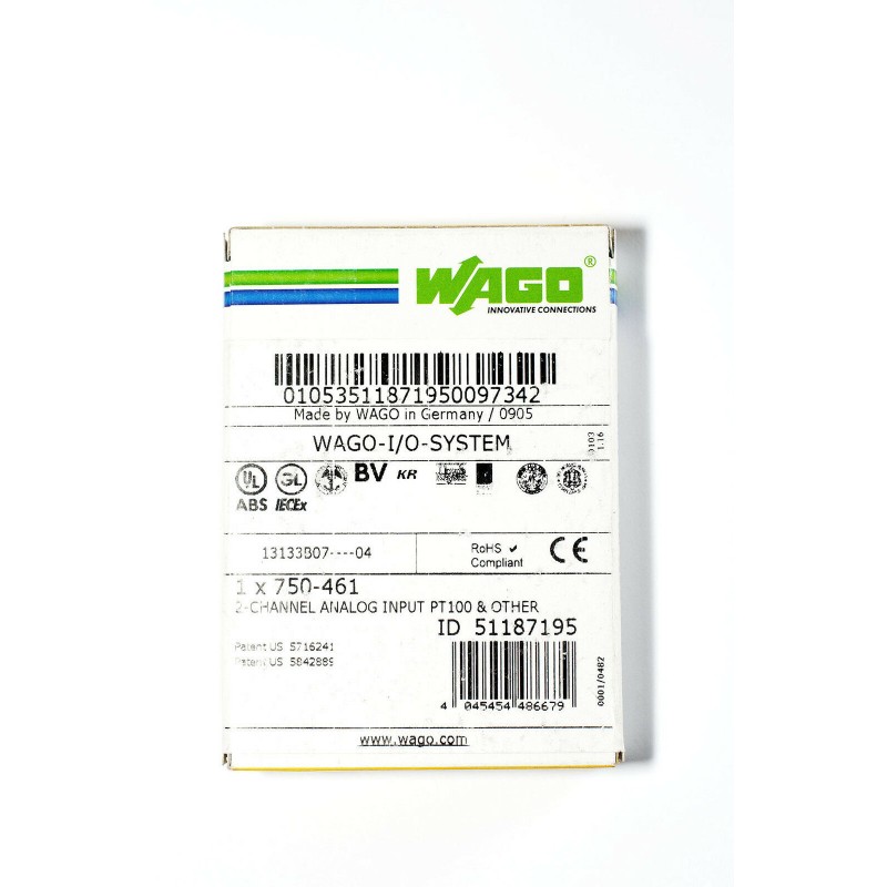 NEW Wago 750-461 2-channel analog input  For Pt100/RTD resistance sensors