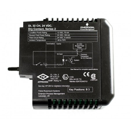 Emerson DeltaV 32 channel discrete Input Module 24V Series 2 KJ3203X1-BA1