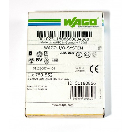 Wago 750-552 2-channel analog output 0 … 20 mA light gray